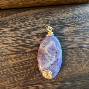 Purple, amethyst, stone pendant